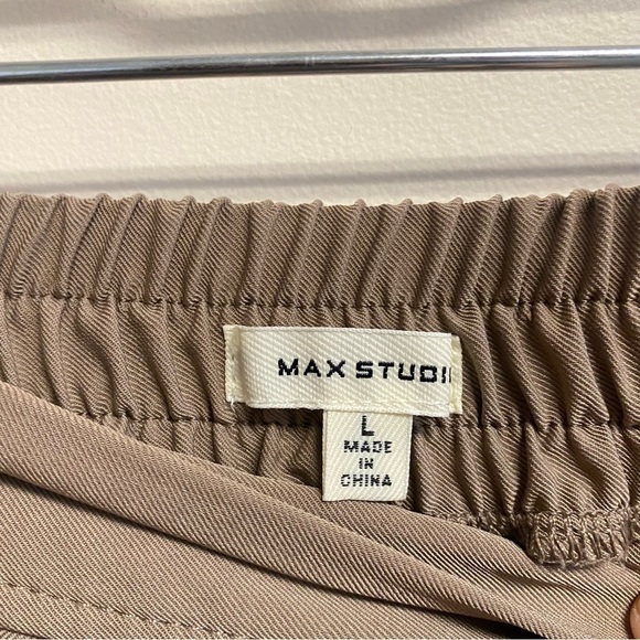 Max Studio Tan Pull On Trouser Pants in Mocha Size Large - Picture 8 of 11
